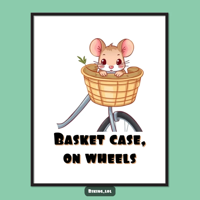 Funny Mouse Bicycle Digital Art: Instant Whimsy, Hilarious Gift Download