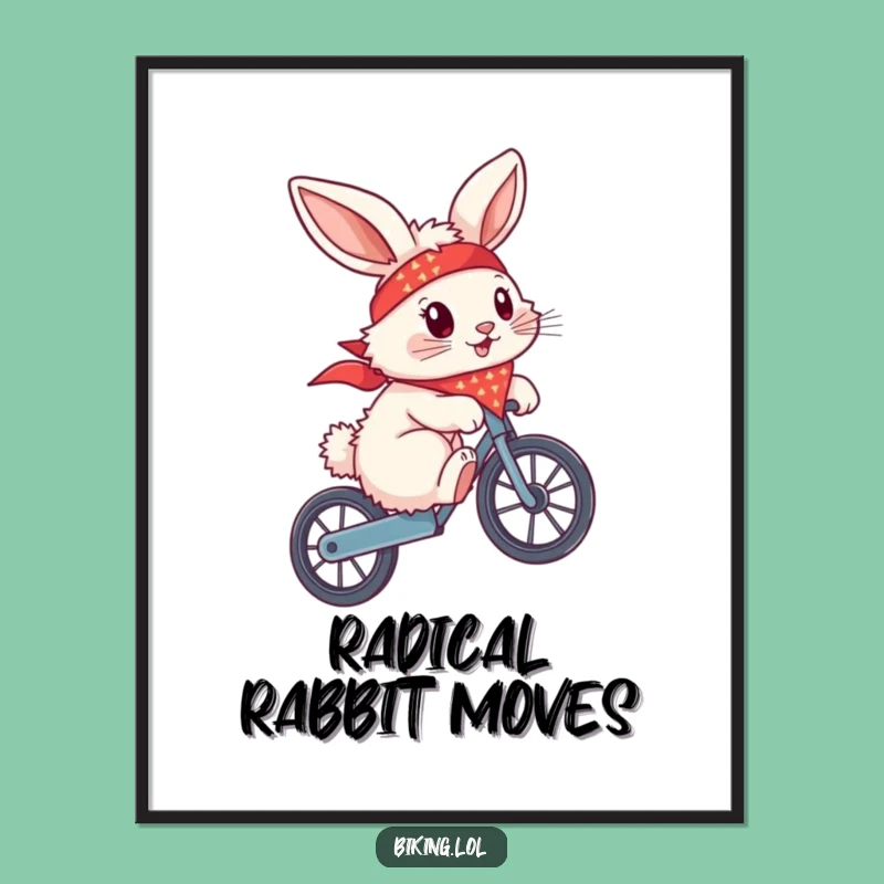 Funny Bunny Wheelie Digital Art - Hilarious Biker Print for Instant Coolness