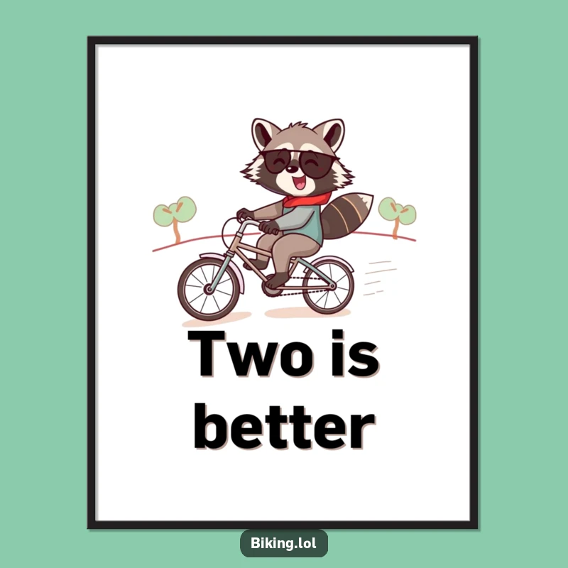 Funny Raccoon Tandem Digital Art - Instant Download for Playful Decor