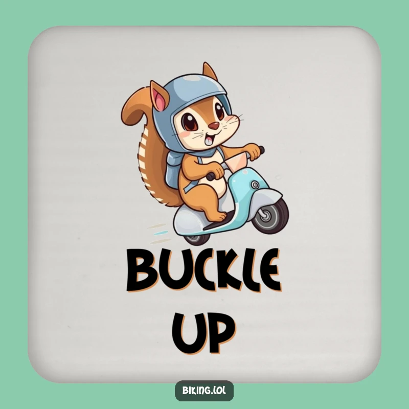 Funny Squirrel Scooter Drink Coaster: Protect Surfaces with Hilarious Speed!