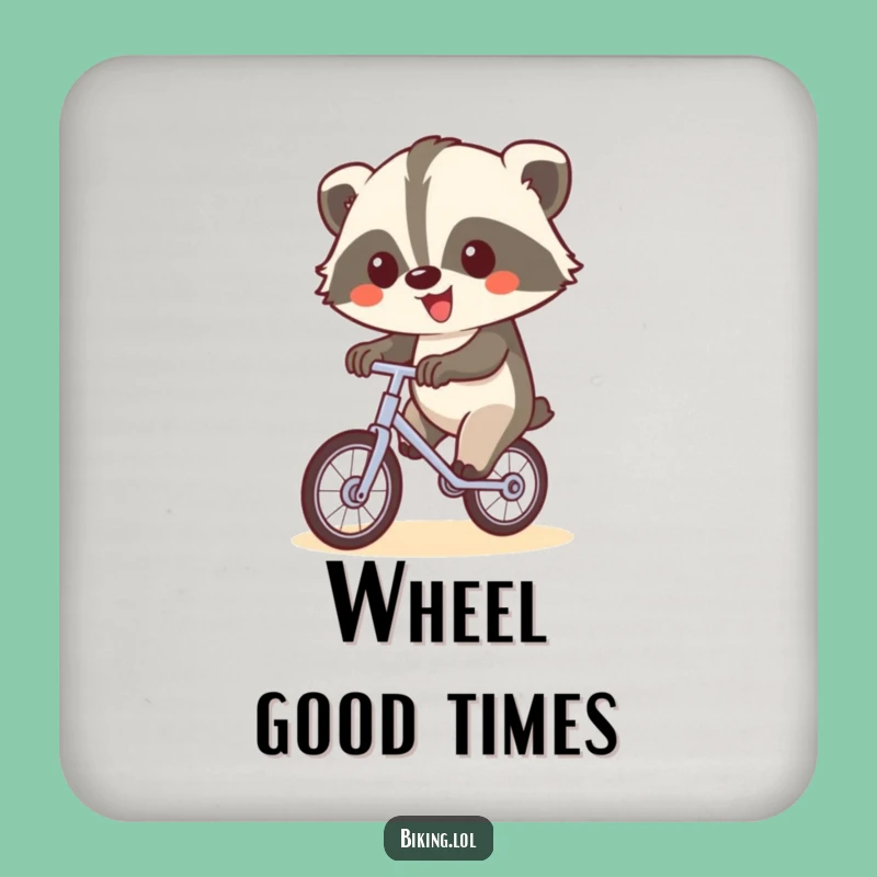 Funny Badger Unicycle Coaster: Happy Balance for Your Drink