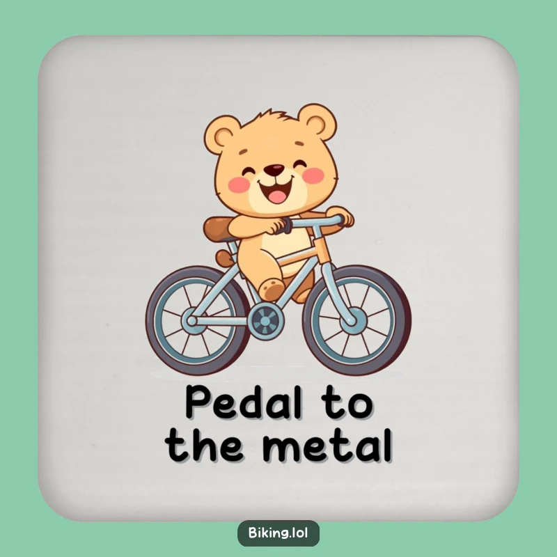Funny Bear Cub Bicycle Coaster: Happy Rider's Drink Stop - Protective Funny Gift Decor