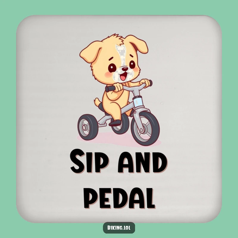 Funny Puppy Tricycle Coaster Set: Protect Surfaces, Chic Funny Gift for Tables