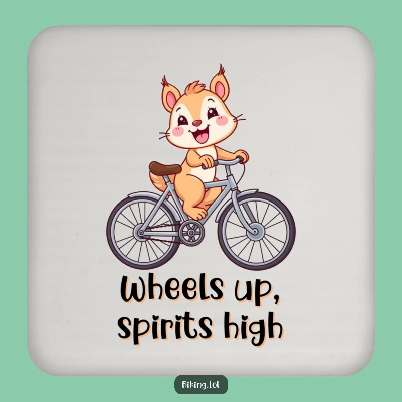 Funny Squirrel Bicycle Coasters - Protect Surfaces with Playful Art