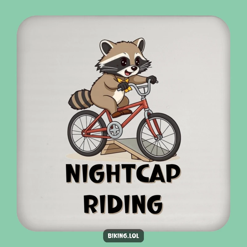 Funny Raccoon Bike Jump Coaster Set - Protect Surfaces with Vintage Fun