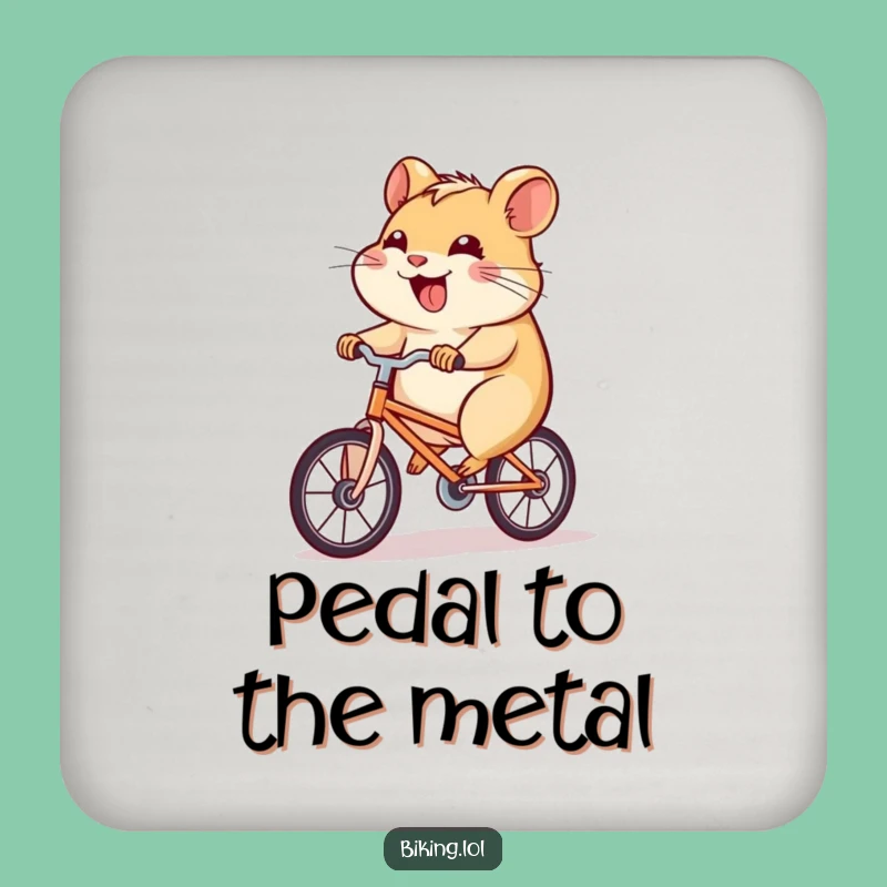 Funny Hamster Bicycle Coaster: Protect Surfaces, Hilarious Determined Cyclist Decor