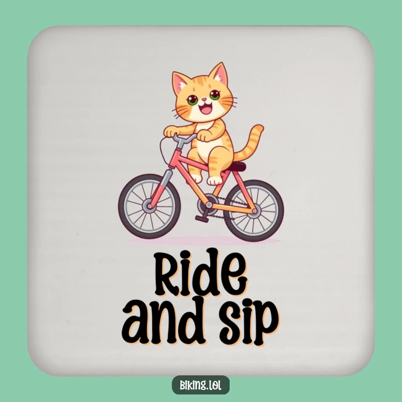 Funny Cat Wheelie Coasters: Protect Surfaces with Style, Funny Gift!