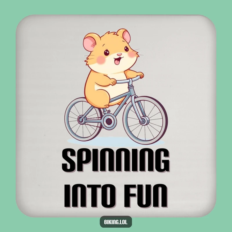 Funny Hamster Power Drink Coaster: Chic Cycling Humor for Table Protection