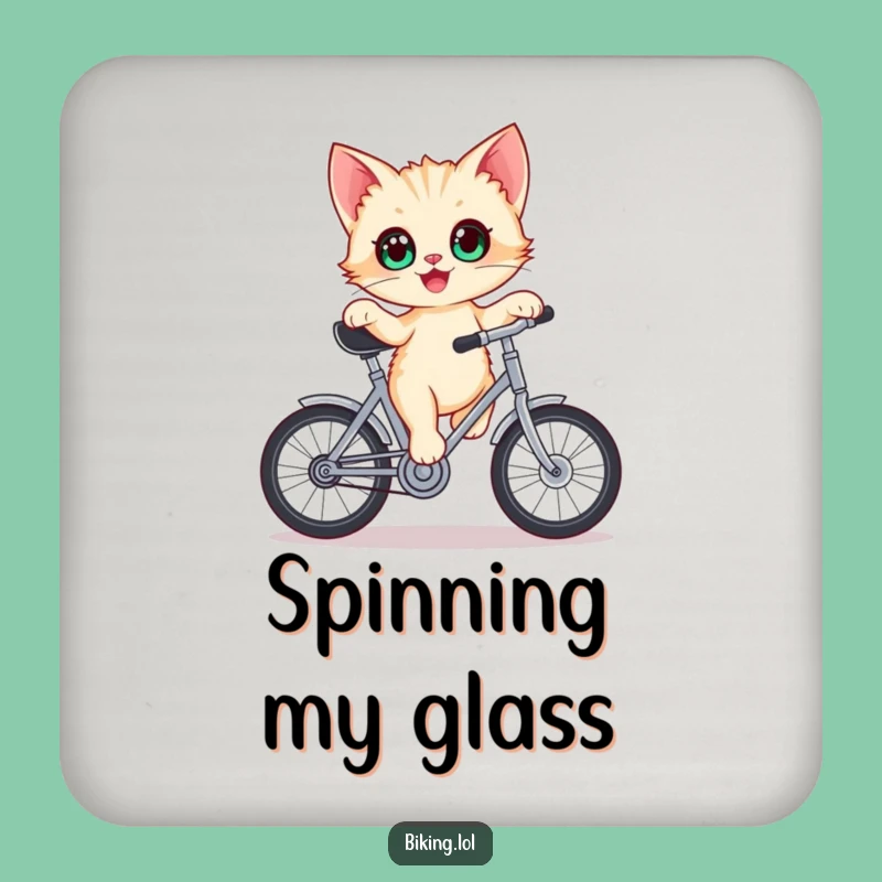 Funny Kitten Bike Drink Coaster - Delighted Balance Protection