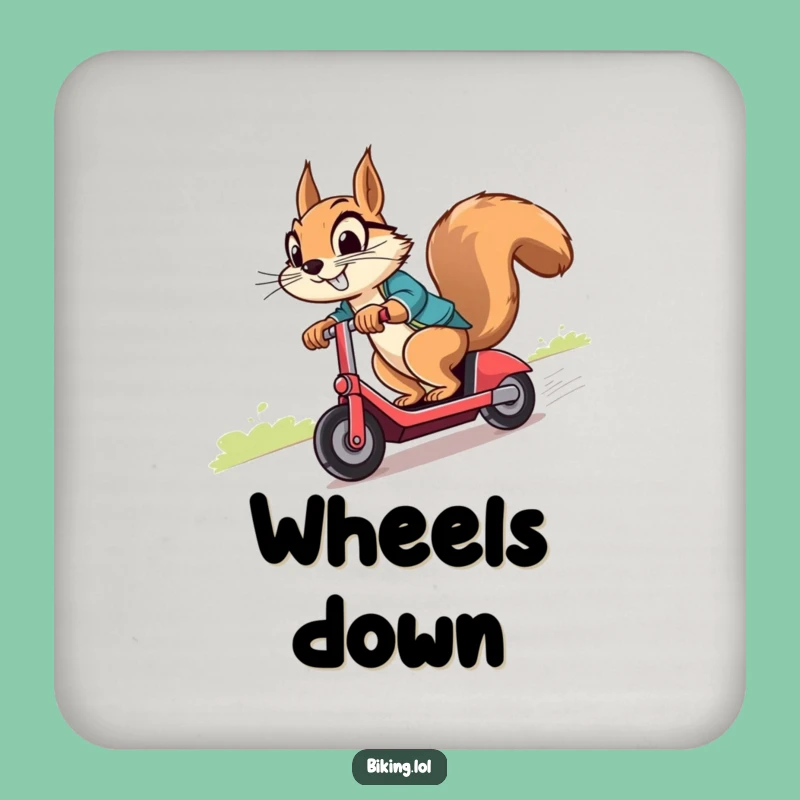 Funny Squirrel Scooter Coaster: Protect Surfaces with Cheeky Flair!