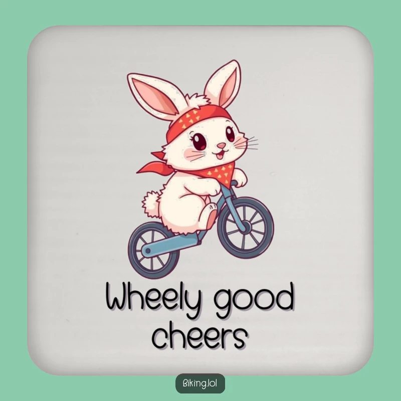 Funny Bunny Wheelie Coaster - Chic & Hilarious Biker Protection for Tables