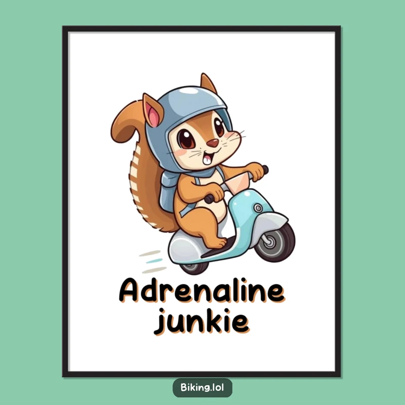 Funny Squirrel Scooter Poster: Bring Hilarious High-Speed Energy to Your Walls!