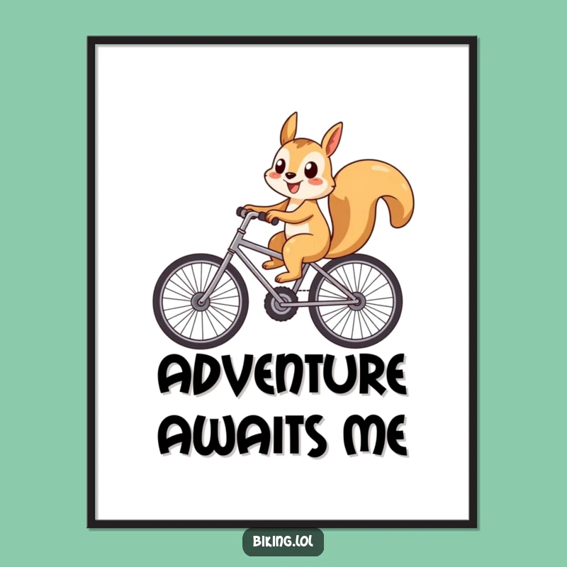 Funny Playful Squirrel Bike Poster: Add Whimsy to Your Walls