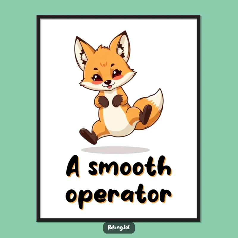 Funny Fox Cub Wheelie Poster: Hilarious Wall Art for the Bold!