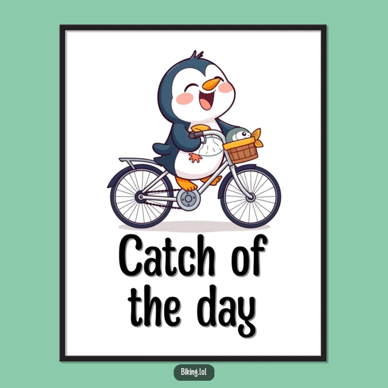 Funny Penguin Fish Poster: Wall Art That Makes You Smile, Funny Gift!