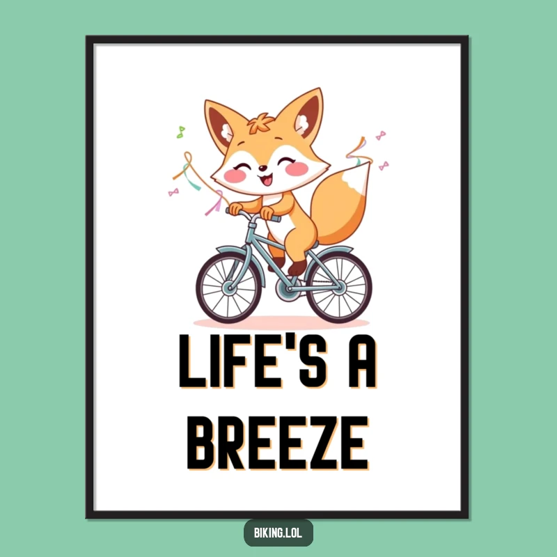 Funny Fox Bicycle Poster - Hilarious Wall Art for Your Happy Place!