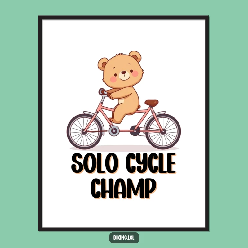 Funny Bear Cub Tandem Poster - Charming Wall Art and Hilarious Gift