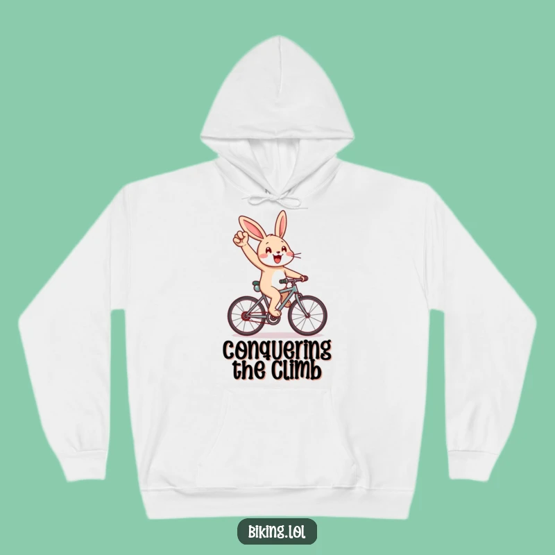 Funny Rabbit Bicycle Hoodie: Cozy Climber Gift for Warm Support