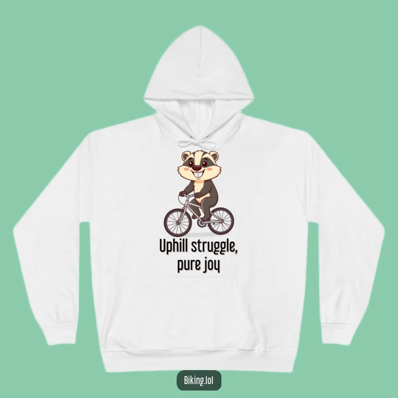 Funny Badger Cycling Hoodie: Stay Warm with Hilarious Determined Style