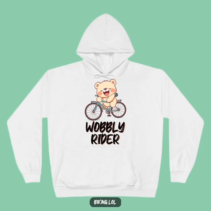 Funny Bear Cub Hoodie: Bicycle Mishap - Cozy & Hilarious Bear Apparel, Great Funny Gift