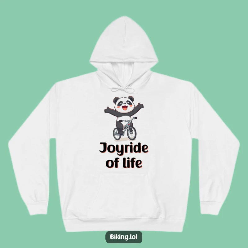 Funny Panda Bicycle Hoodie - Cozy Joyous Downhill Sweatshirt