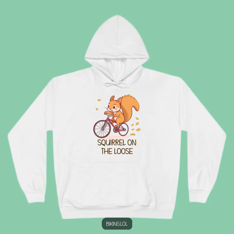 Funny Squirrel's Bicycle Blitz Hoodie - Warm Cozy Funny Gift for Laughs