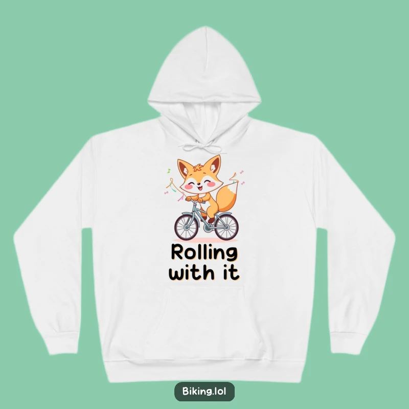 Funny Fox Bicycle Hoodie - Cozy Up with This Joyful Ride!