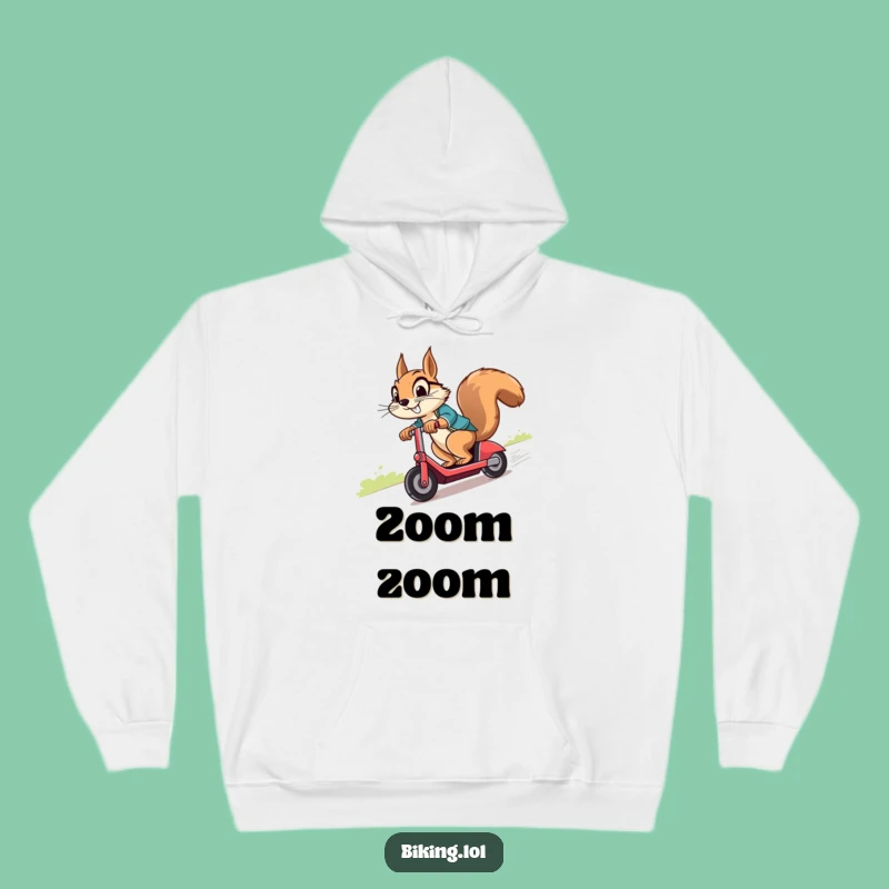 Funny Squirrel Scooter Hoodie: Cheeky Grin Warmth and Laughter Guaranteed!