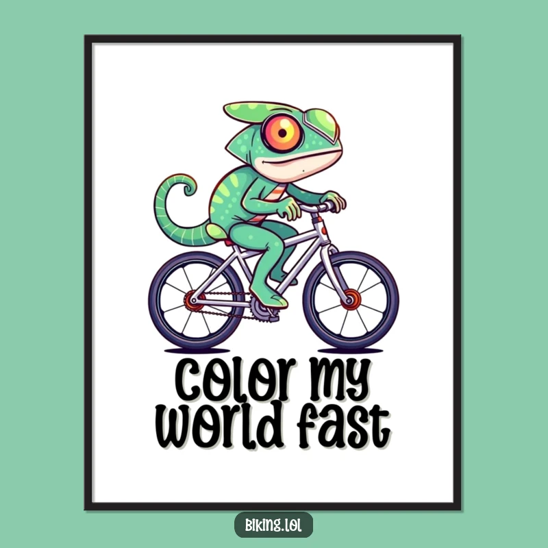 Free Printable Wall Art: Funny Chameleon Speed Art Downloadable