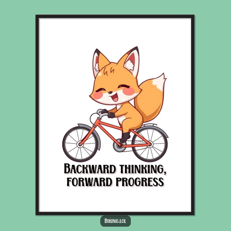 Free Printable Wall Art: Funny Fox Bicycle Art, Hilarious Downloadable Decor for Your Home