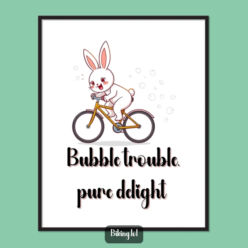 Funny Free Printable Wall Art: Bunny Bicycle Bubbles - Whimsical Downloadable Art for Your Home!