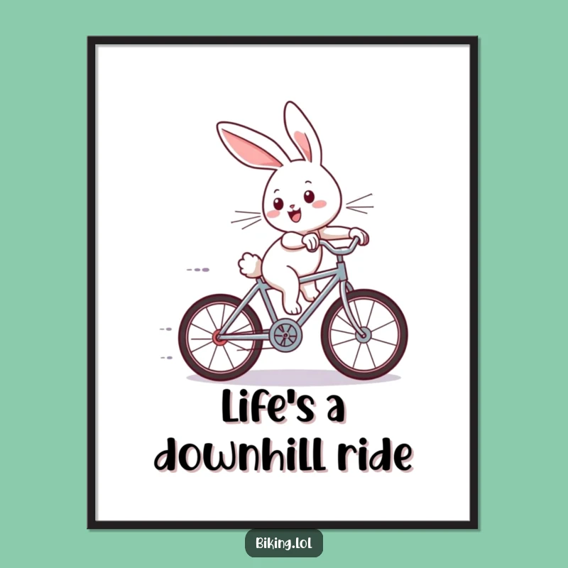 Funny Free Printable Wall Art: Bunny Bicycle Zoom - Downloadable Home Decor for Laughs!