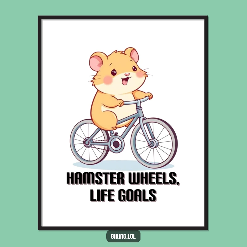 Funny Free Printable Wall Art: Hamster Cycling Fun for Whimsical Home Decor Downloadable Art!