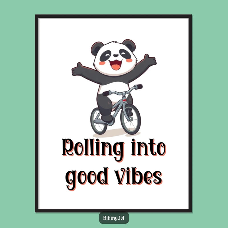 Funny Free Printable Wall Art: Panda's Joyful Ride Decor