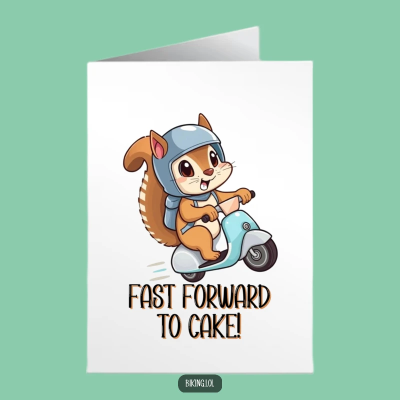 Funny Free Printable Birthday Card: Speedy Squirrel Scooter - Hilarious Downloadable Gift