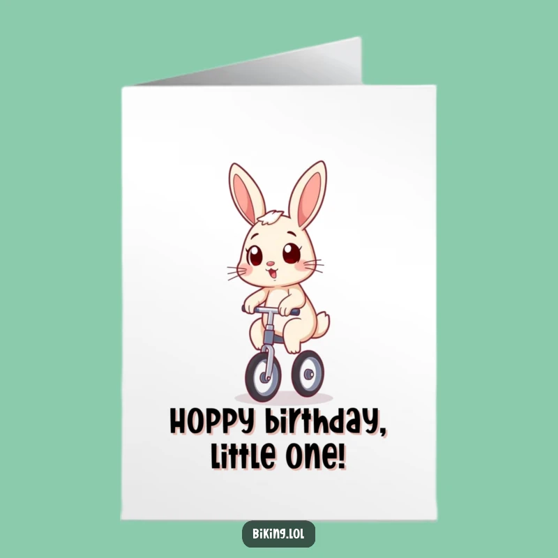 Free Printable Birthday Card: Bunny's Unicycle Wobble, Downloadable & DIY