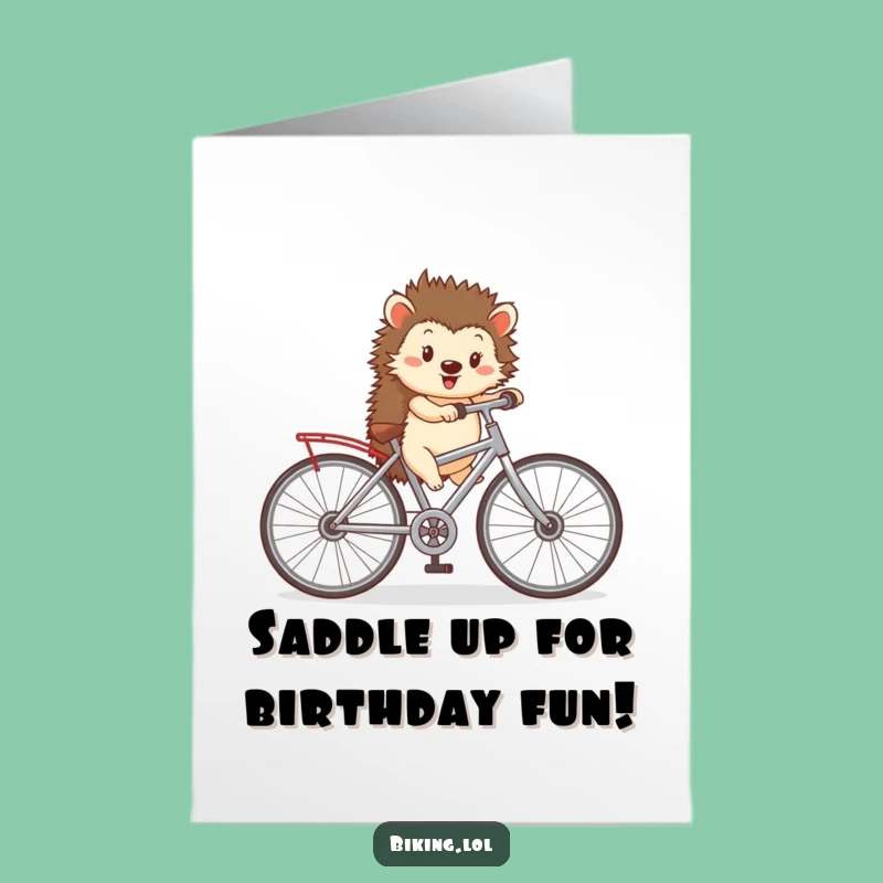 Free Printable Hedgehog Bike Birthday Card - Rolling into Fun Downloadable