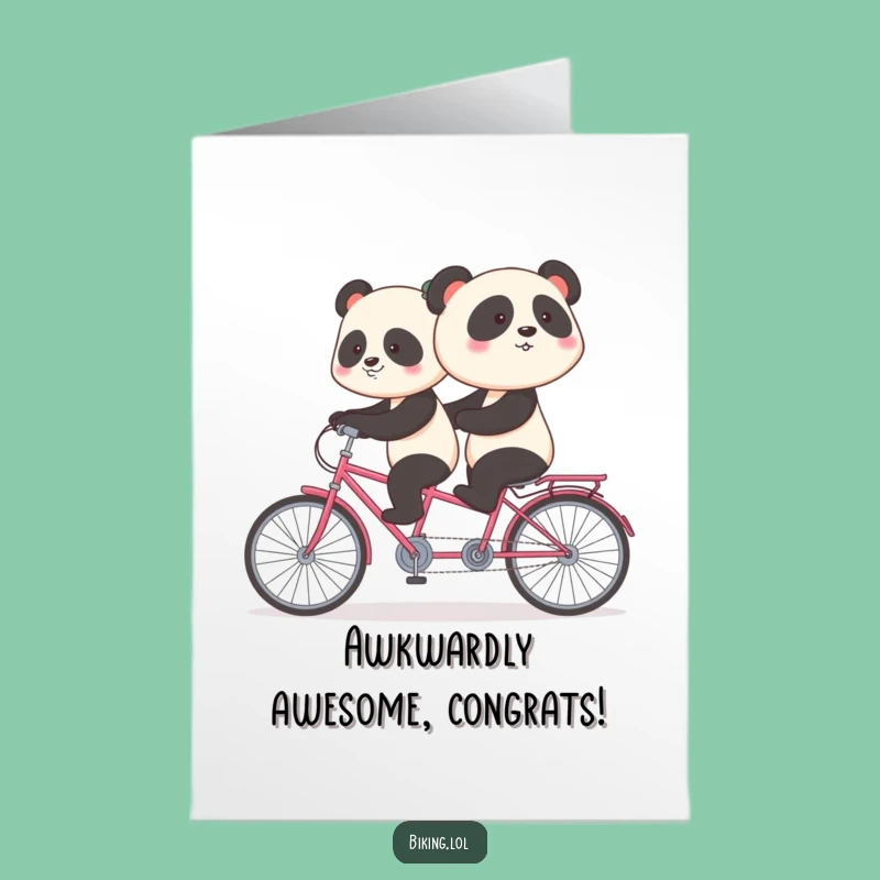 Free Printable Congrats Card: Panda Tandem Mishap, Hilarious Downloadable Gift!