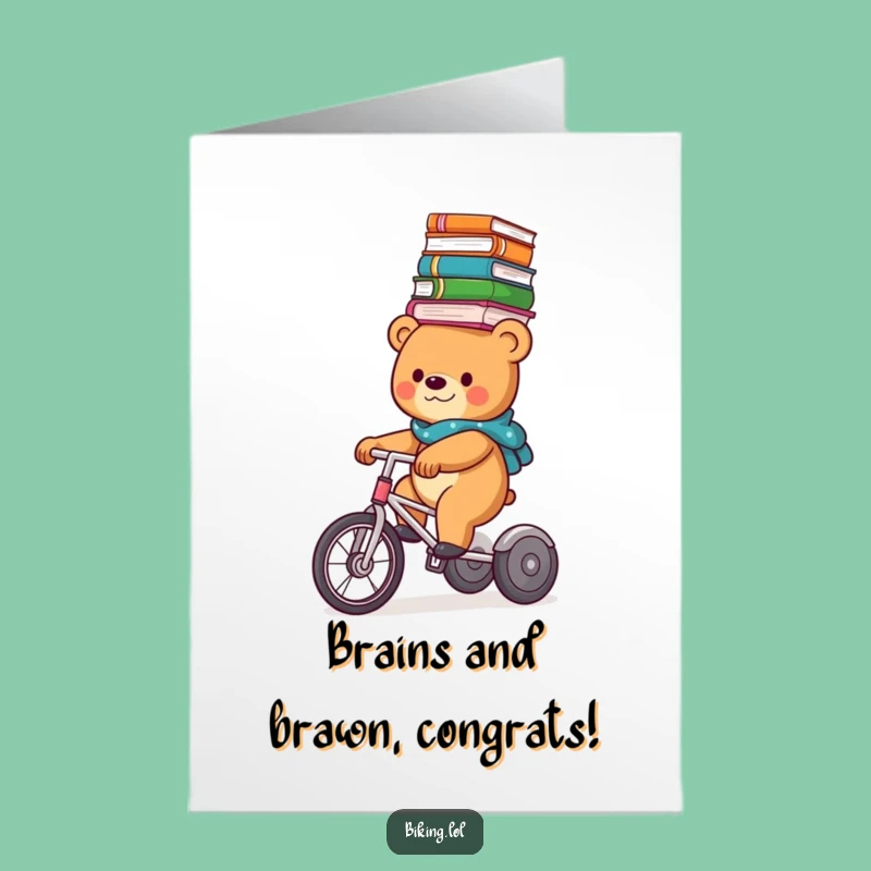 Free Printable Congrats Card: Bear's Brainy Win! Funny Downloadable Gift