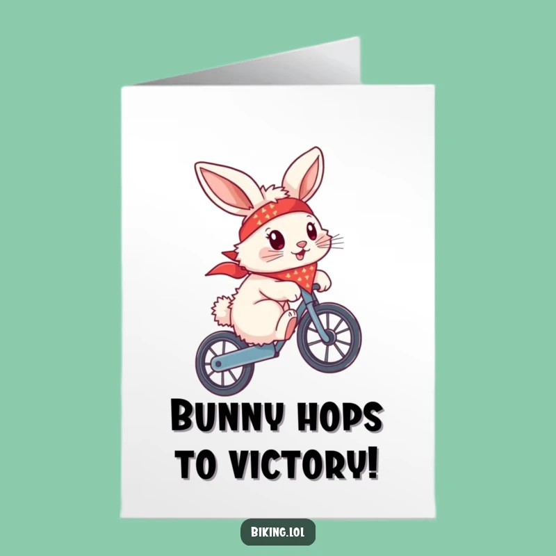 Free Printable Congrats Card: Bunny Rider nails the congrats wheelie!