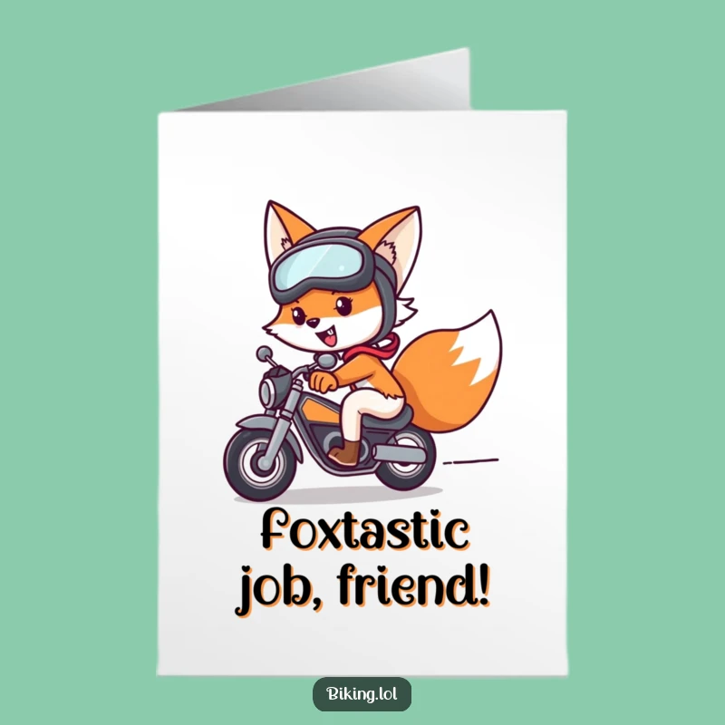 Free Printable Congrats Card: Fox Bike Speedster, Downloadable & DIY