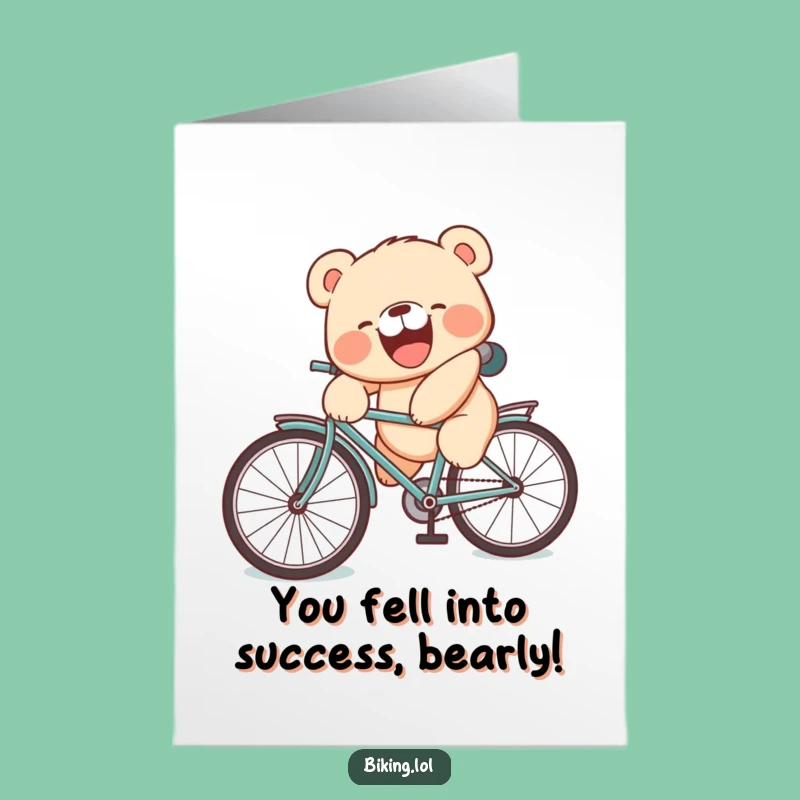 Free Printable Bear Cub Congrats Card: Funny Tripped Up Digital Download