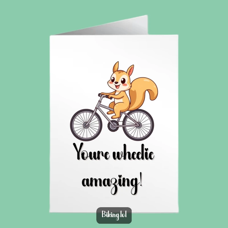 Free Printable Congrats Card: Cycling Squirrel, Funny Downloadable Achievement Gift