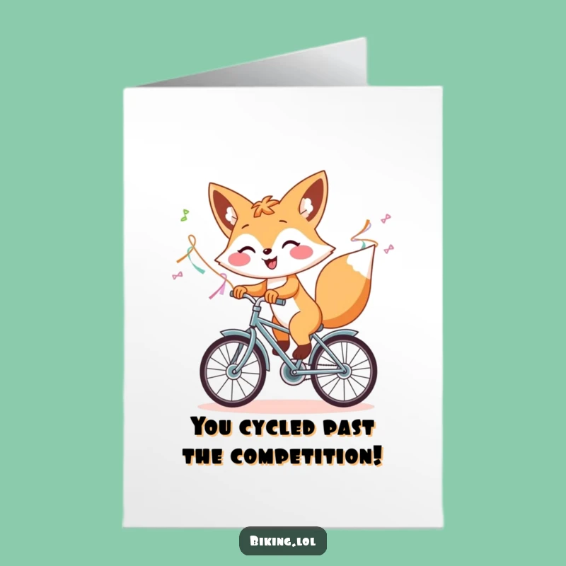 Free Printable Fox Congrats Card: Victory Ride Downloadable Greeting