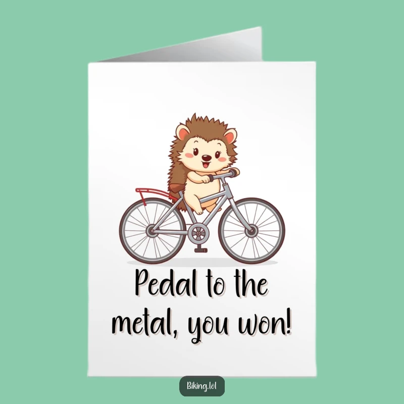 Free Printable Hedgehog Bike Congrats Card - Big Wheels Downloadable Success