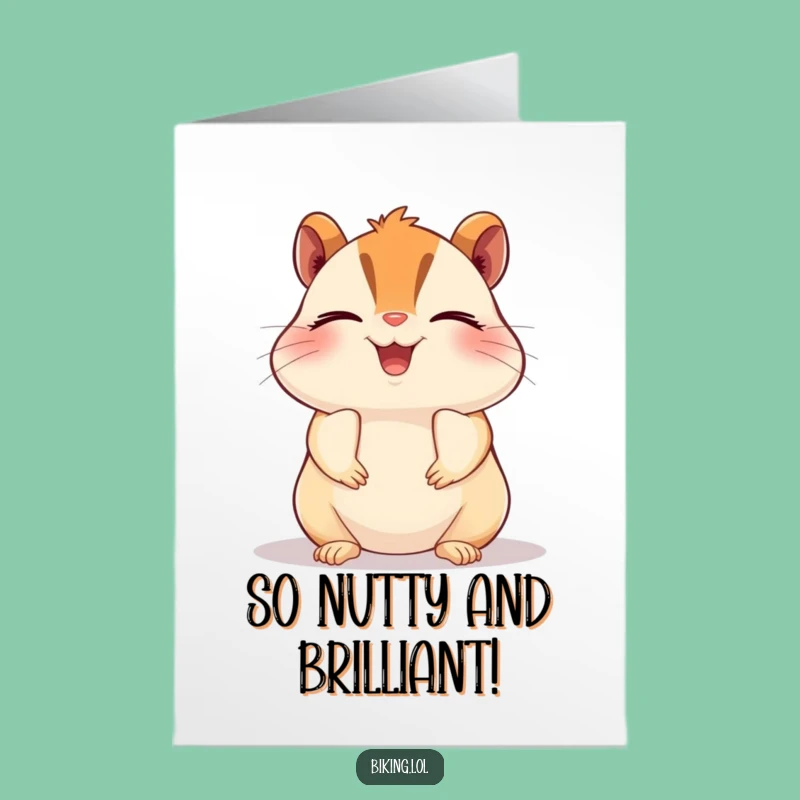 Free Printable Congrats Card: Chipmunk's Blissful Win, Perfect Downloadable Gift