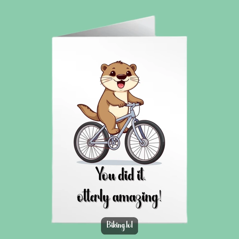 Free Printable Congrats Card: Otter's Epic Bike Ride, Downloadable & DIY