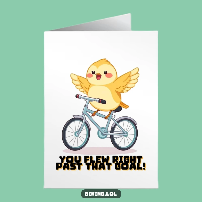 Free Printable Congrats Card: Chickadee Bike Triumph, Downloadable Celebration