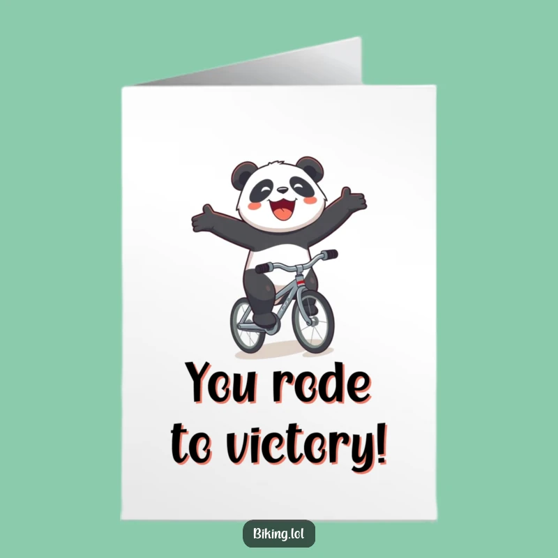 Free Printable Congrats Card: Panda's Downhill Victory!