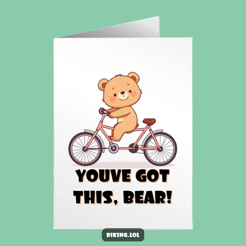 Free Printable Bear Tandem Congrats Card: Funny Downloadable Gift for New Beginnings